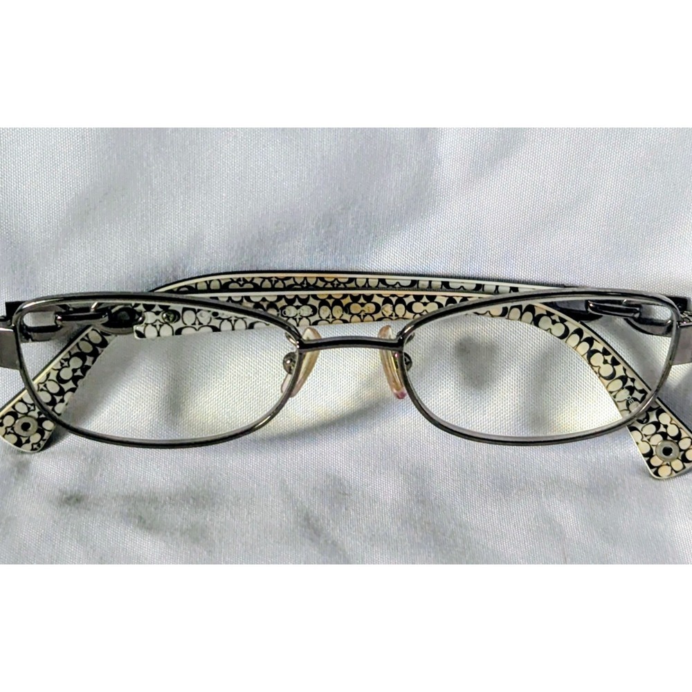 Coach Eyeglasses HC5054 Faina 59-17-135 Slv/Blk/Wht Metal Frames Authentic